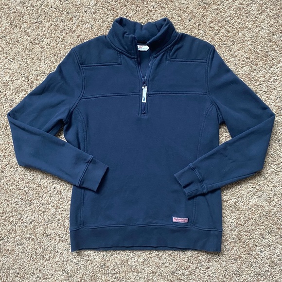 Vineyard Vines Casual Navy Quarter Zip Sweatshirt Shep Shirt - Picture 1 of 6
